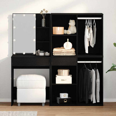 Musta tammi led meikkipöytä Watt 140x40x140cm (puinen)