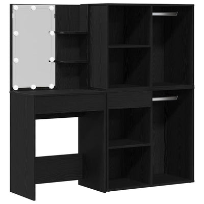 Musta tammi led meikkipöytä Watt 140x40x140cm (puinen)