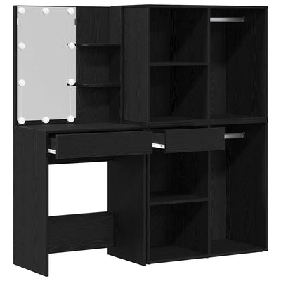 Musta tammi led meikkipöytä Watt 140x40x140cm (puinen)