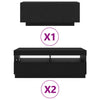 TV-tasosetti 3 pcs Musta 300 x 35 x 40 cm Tekninen puu