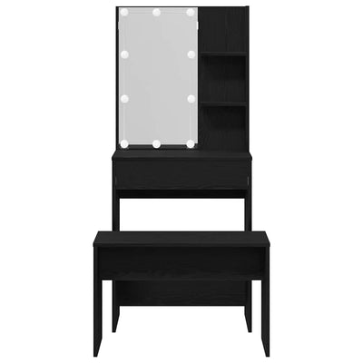 Musta meikkipöytäsarja Serana 60x40x140cm (puinen)