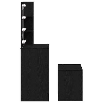 Musta meikkipöytäsarja Tudurache 74.5x40x141cm (puinen)