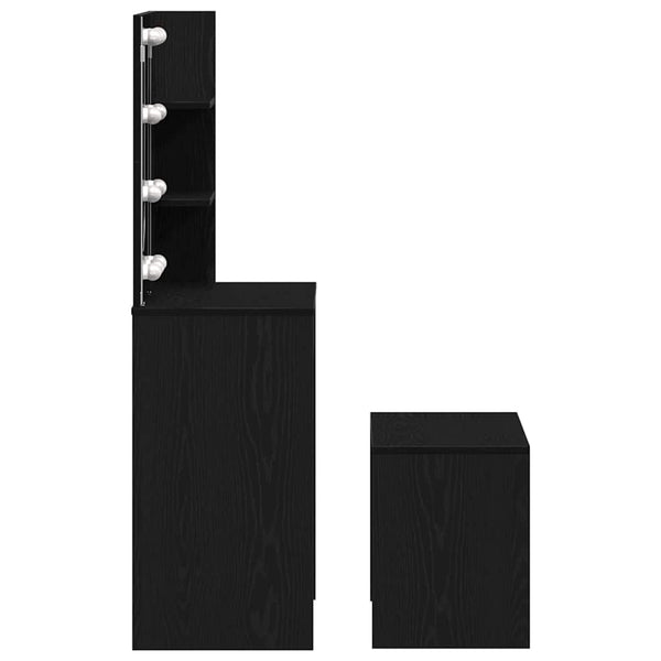 LED-Meikkipöytäsetti peilivalot 2 pcs Musta tammi. Tekninen puu