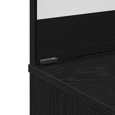 Musta tammi meikkipöytäsarja hyllyllä Neculai 74.5x40x141cm (2 pcs)