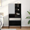 Musta tammi meikkipöytäsarja hyllyllä Neculai 74.5x40x141cm (2 pcs)