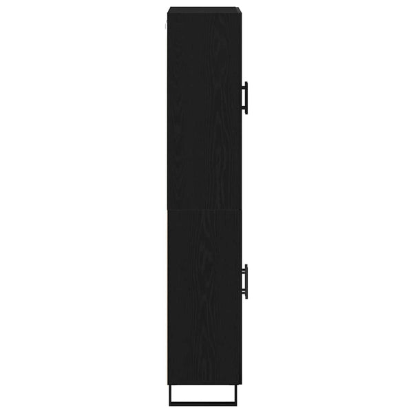 Korkea kaappi 2 pcs Musta tammi 69,5 x 34 x 180 cm