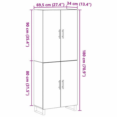 Sivupöytä Seinäkiinnitettävä 2 pcs Musta tammi Tekninen puu
