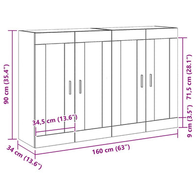 Seinälle asennettavat kaapit 2 pcs artesaani tammi