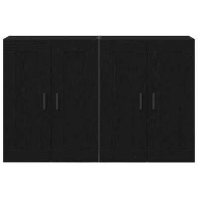 Seinälle asennettavat kaapit 2 pcs Musta tammi