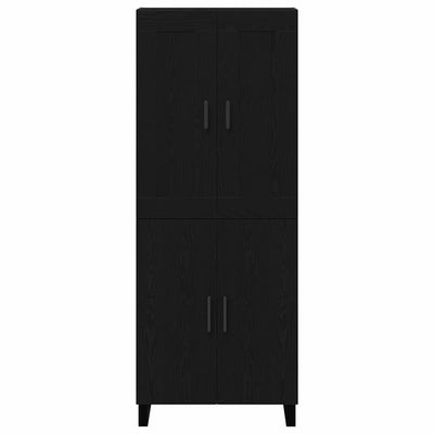 Korkea kaappi Seinäkiinnitettävä 2 pcs Musta tammi Tekninen puu