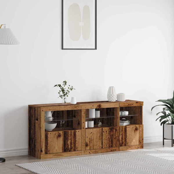 LED-pöytätaso Vanha puu 162 x 37 x 67 cm Tekninen puu