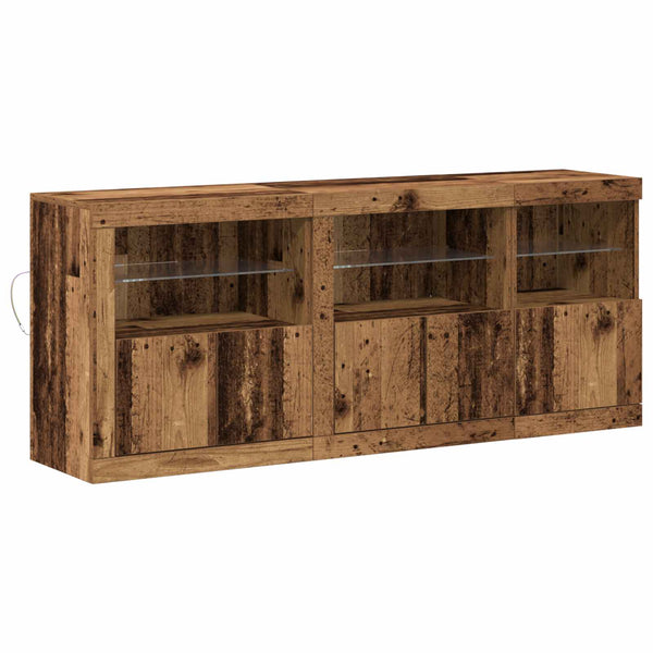 LED-pöytätaso Vanha puu 162 x 37 x 67 cm Tekninen puu