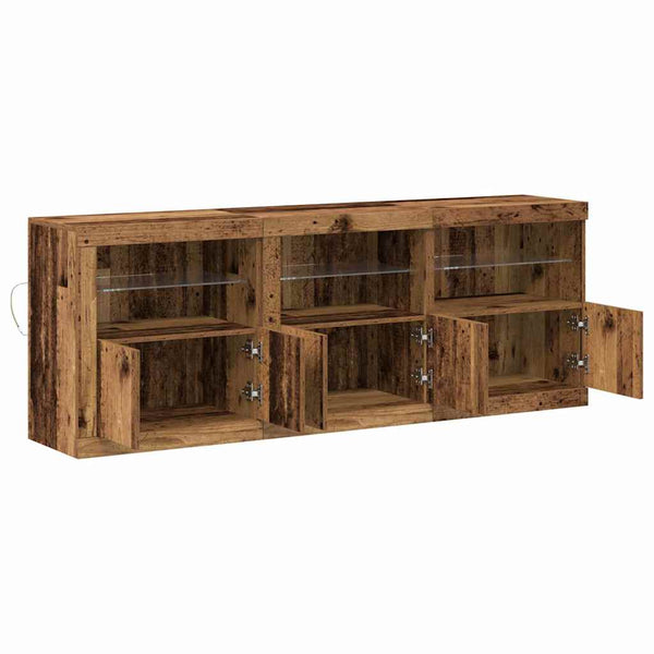 LED-pöytätaso Vanha Puu 181 x 37 x 67 cm Tekninen puu
