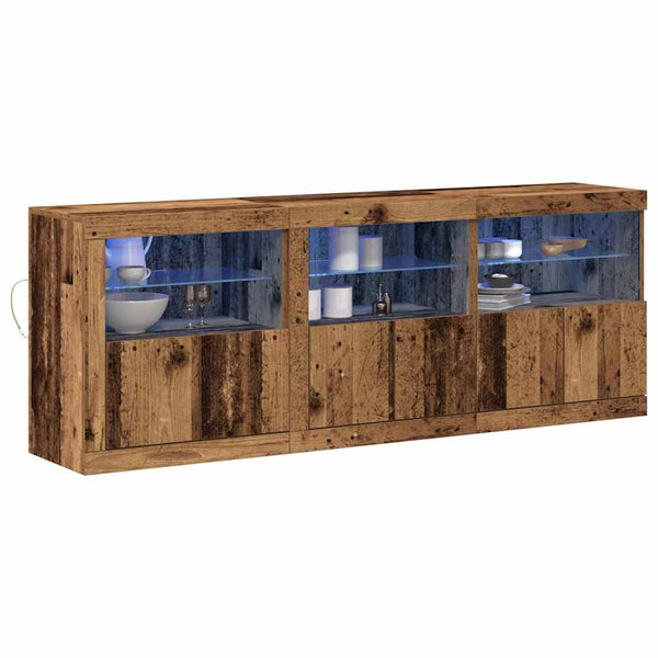 LED-pöytätaso Vanha Puu 181 x 37 x 67 cm Tekninen puu