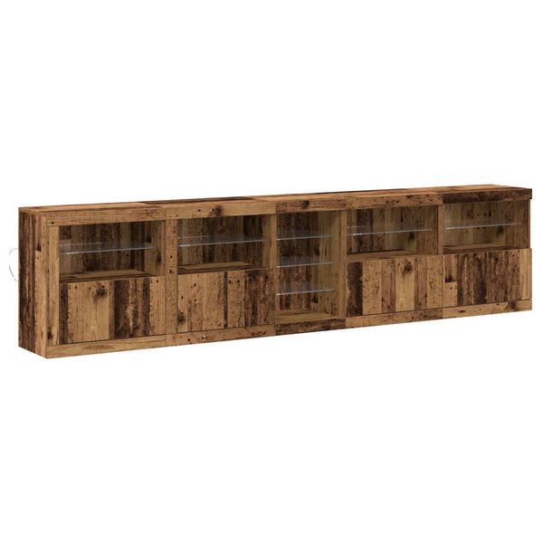 LED-pöytätaso Vanha puu 283 x 37 x 67 cm Tekninen puu