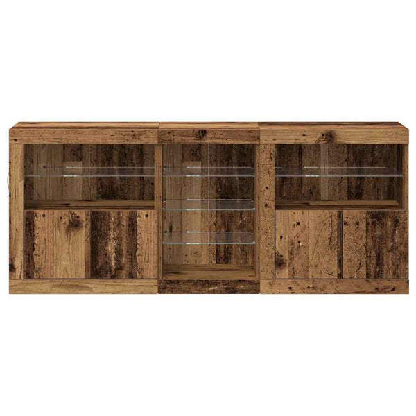 LED-pöytätaso Vanha puu 162 x 37 x 67 cm Tekninen puu
