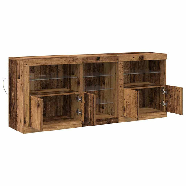 LED-pöytätaso Vanha puu 162 x 37 x 67 cm Tekninen puu