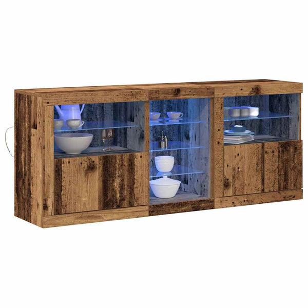 LED-pöytätaso Vanha puu 162 x 37 x 67 cm Tekninen puu