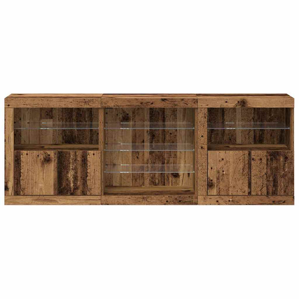 LED-pöytätaso Vanha puu 181,5 x 37 x 67 cm Tekninen puu