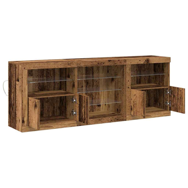 LED-pöytätaso Vanha puu 181,5 x 37 x 67 cm Tekninen puu