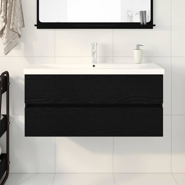 Kylpyhuoneen allaskaappi Musta tammi. 100 x 39 x 62 cm