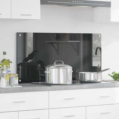 Tummanharmaa keittiön suojapaneeli Madache 100x50x0.6cm