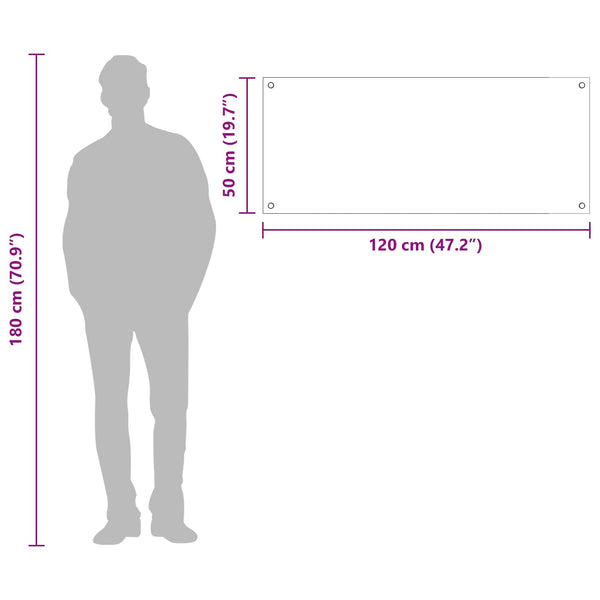 Keittiön välitila Tumma harmaa 120 x 50 cm karkaistu lasi