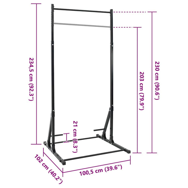 Leuanvetotukiasema Musta 100,5 x 102 x 234,5 cm