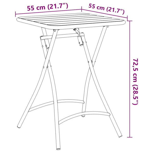 Bistropöytä Antrasiitti 55 x 55 x 72,5 cm Jauhemaalattu teräs