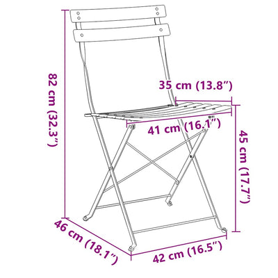 Vihreä puutarhan kokoontaitettava tuoli Vainer 42x46x82cm (2 pcs)