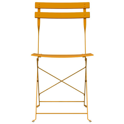 Sinapinkeltainen puutarhan kokoontaitettava tuoli Polixeni (2 pcs)