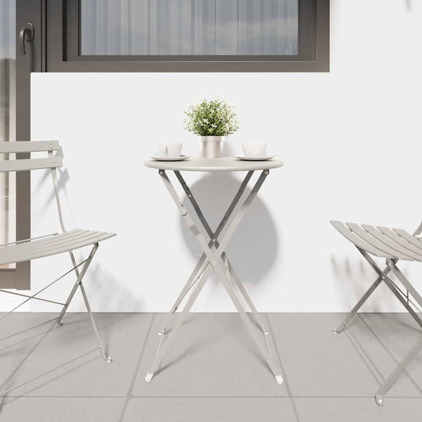 Bistropöytä Beige Ø 50 x 71 cm Jauhemaalattu teräs