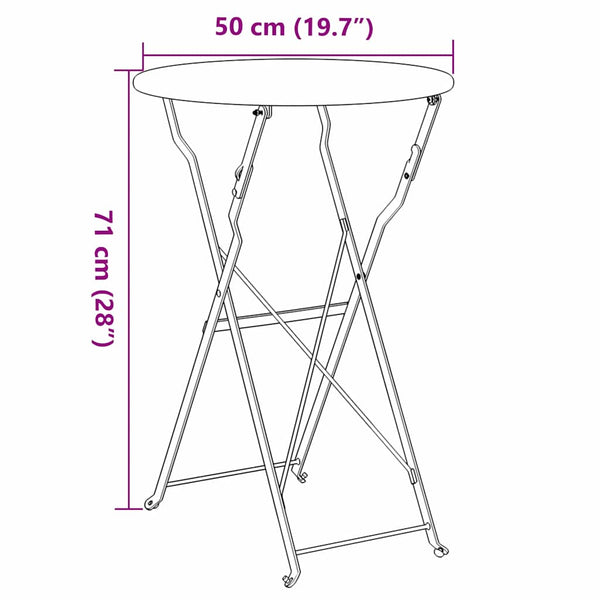 Bistropöytä Beige Ø 50 x 71 cm Jauhemaalattu teräs