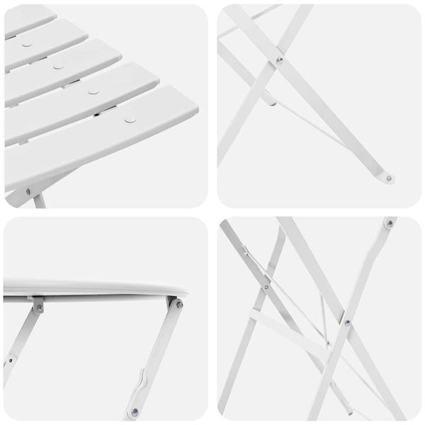 Käytännöllinen Bistro-setti 3 pcs Valkoinen Teräs
