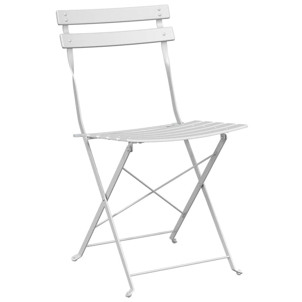 Käytännöllinen Bistro-setti 3 pcs Valkoinen Teräs