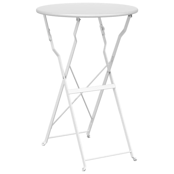 Käytännöllinen Bistro-setti 3 pcs Valkoinen Teräs