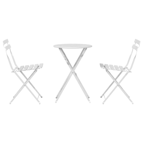 Käytännöllinen Bistro-setti 3 pcs Valkoinen Teräs