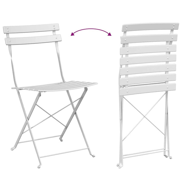 Käytännöllinen Bistro-setti 3 pcs Valkoinen Teräs