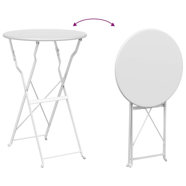Käytännöllinen Bistro-setti 3 pcs Valkoinen Teräs