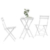 Käytännöllinen Bistro-setti 3 pcs Valkoinen Teräs