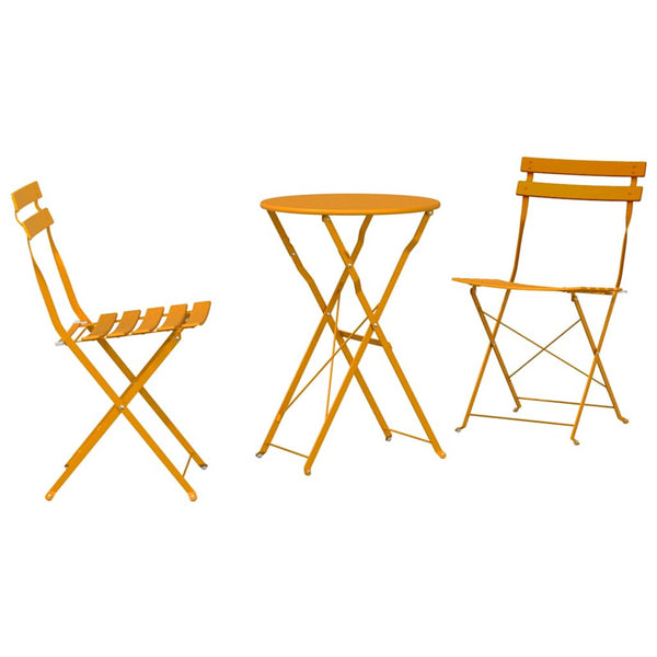 Käytännöllinen Bistro-setti 3 pcs Sinapinkeltainen Teräs
