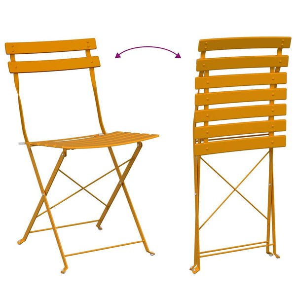 Käytännöllinen Bistro-setti 3 pcs Sinapinkeltainen Teräs