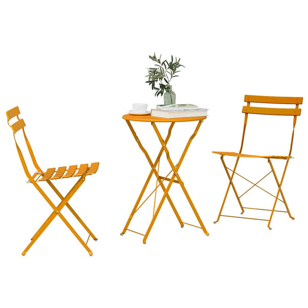 Käytännöllinen Bistro-setti 3 pcs Sinapinkeltainen Teräs