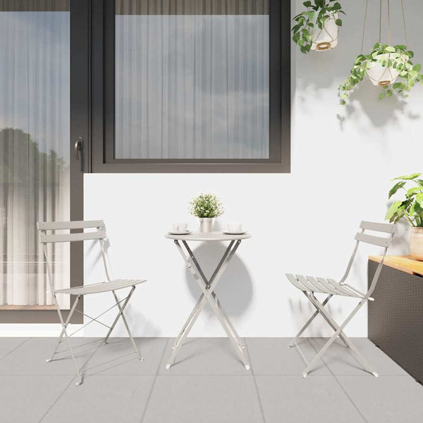 Käytännöllinen Bistro-setti 3 pcs Beige Teräs