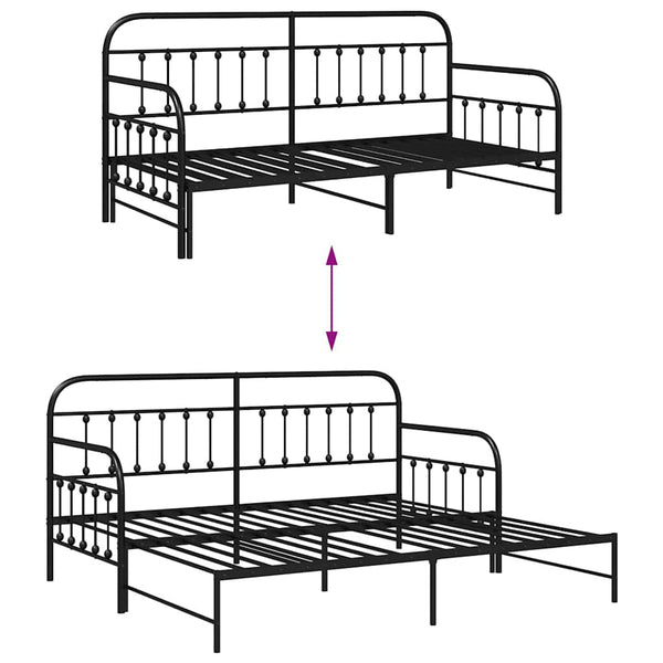 Päivävuoteen runko Musta 3FT Single Jauhemaalattu Teräs