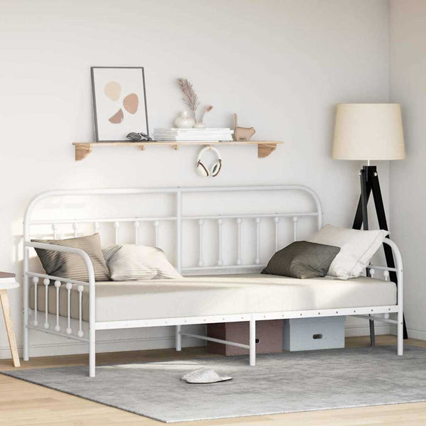 Päivävuoteen runko 107 x 203 cm Jauhemaalattu teräs, Valkoinen