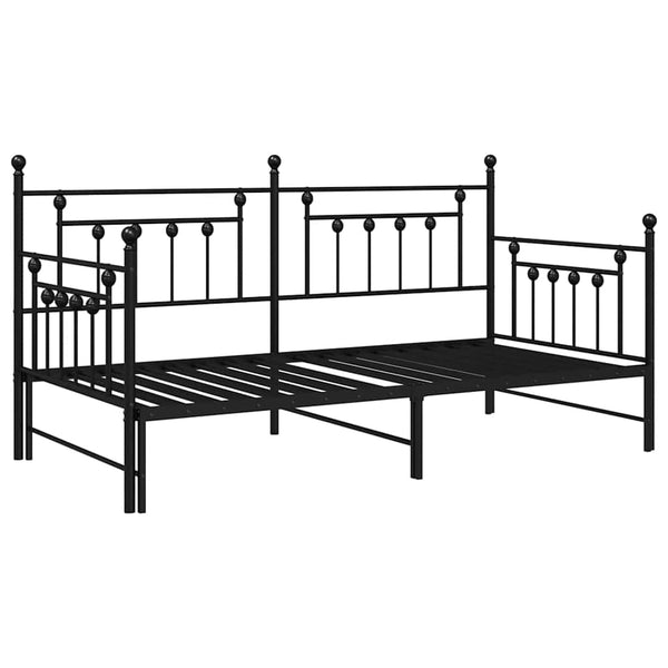 Musta teräsrunko päivävuoteelle päädyllä 3FT Single