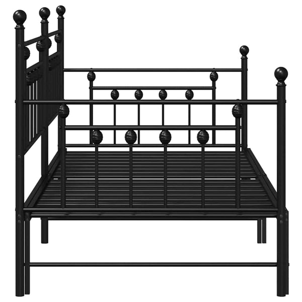 Musta teräsrunko päivävuoteelle päädyllä 3FT Single