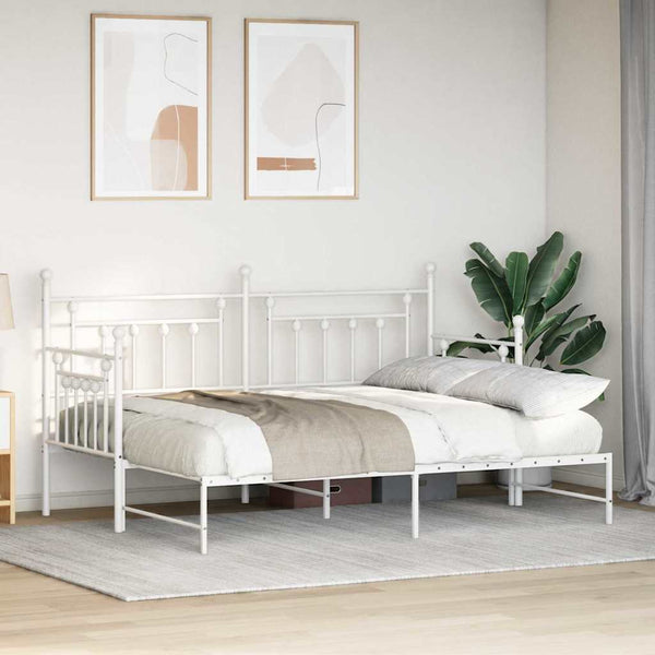 Päivävuoteen runko päätyllä Valkoinen 2FT6 Small Single Teräs