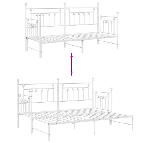 Päivävuoteen runko päätyllä Valkoinen 2FT6 Small Single Teräs